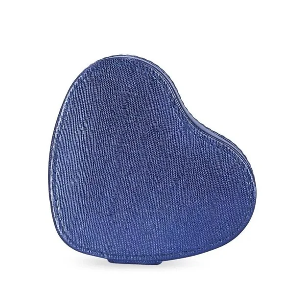 Stella & Max Heart Shaped Compact Jewelry Travel Box in Blue, New w/Tag - Picture 4 of 9
